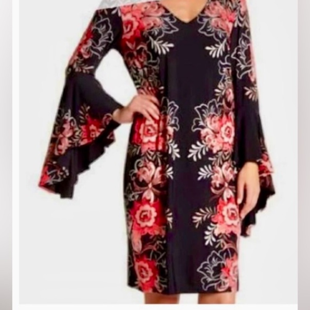 ROZ & ALI Black Floral Dress